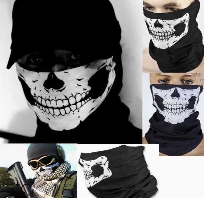 Breathable Seamless Skull Face Mask for Bikers and Halloween Cosplay