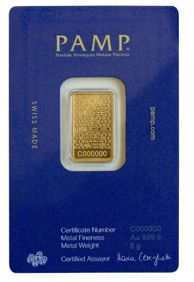 Pamp Arabian Horse 5g Pure Gold Bar 999.9