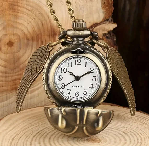 Golden Round Ball And Wings Watch