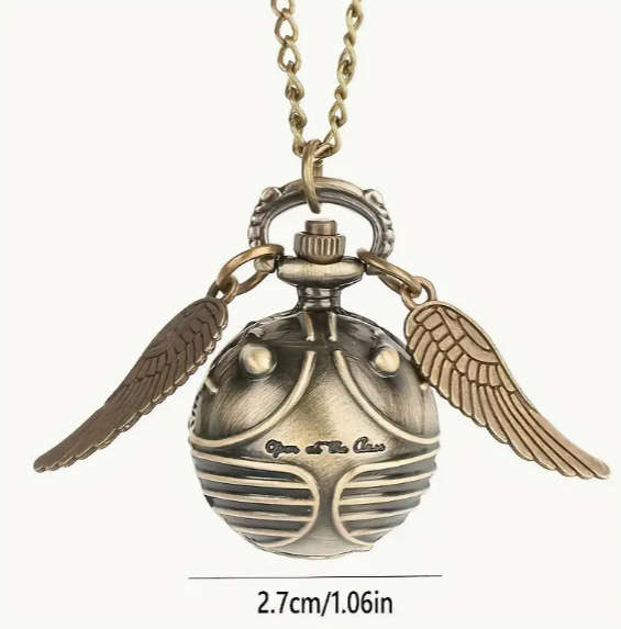 Golden Round Ball And Wings Watch