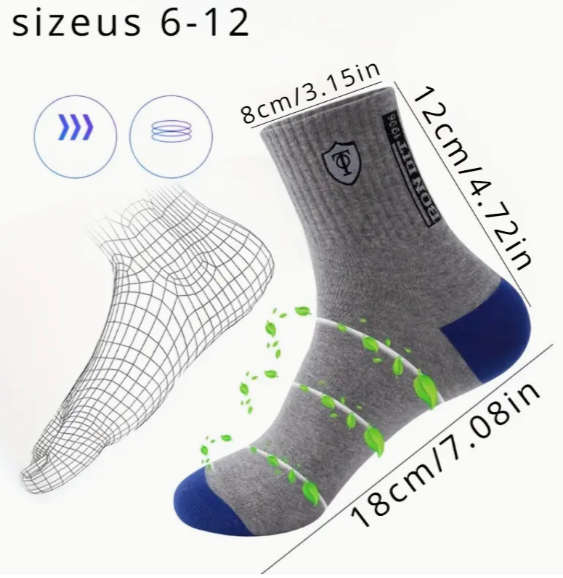 5 Pairs Of Random Colors Men Casual Sports Sock