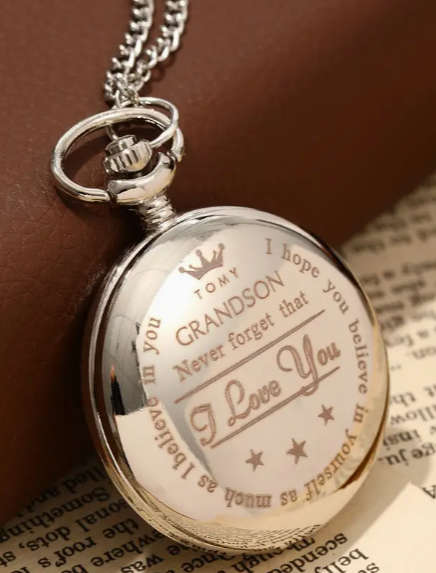 TO MY GRANDSON I Love YOU Watch - Silvery