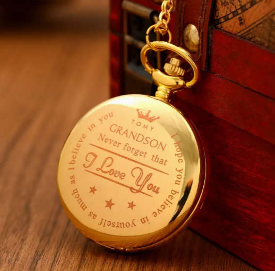 TO MY GRANDSON I Love YOU Watch - Golden