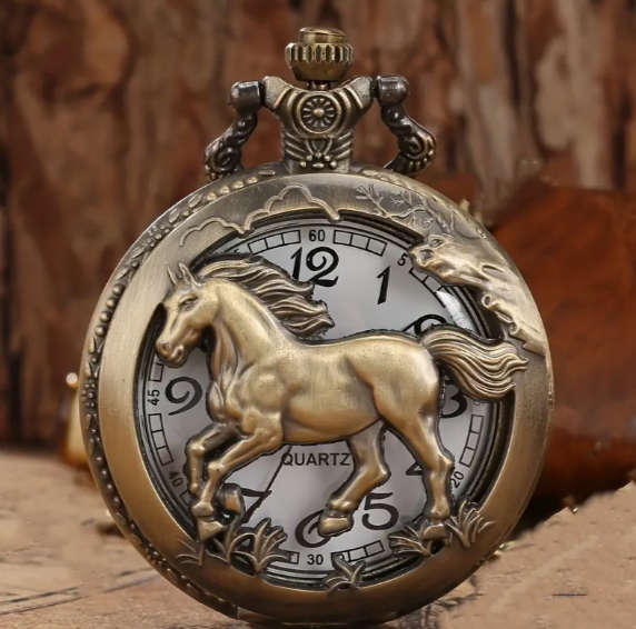 Hollow Horse Pocket Watch