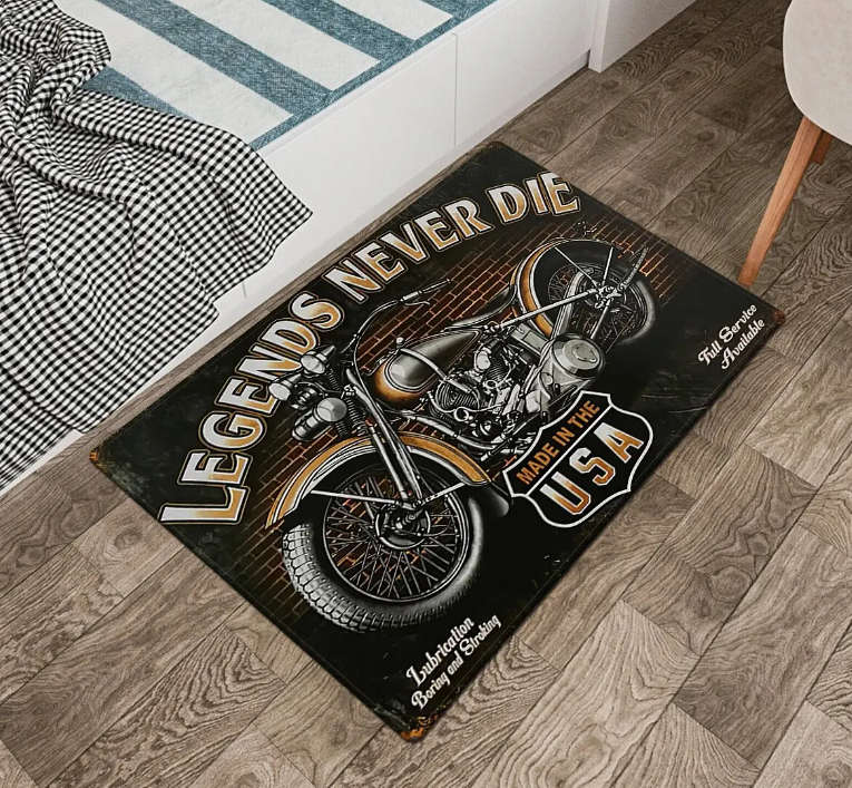 Vintage Motorcycle Non-slip Floor Mat Entry Door