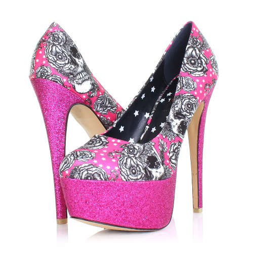 IRON FIST HEELS - BRIGHT LIGHTS PLATFORM - PINK - SIZE 3