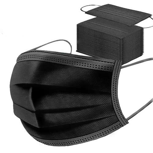 BLACK - 3PLY SURGICAL FACE MASKS (PACK OF 50)