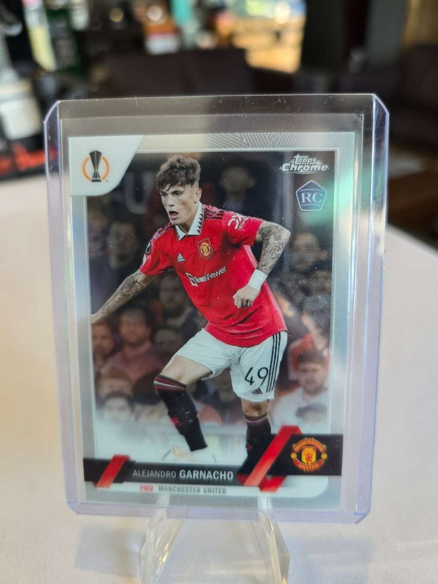 2022-23 Topps Chrome UEFA CC Alejandro Garnacho Rookie Card RC Refractor #50
