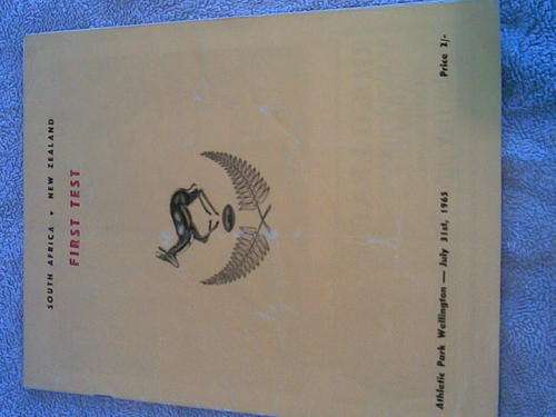 RUGBY PROGRAMME -SOUTH AFRICA V NEW ZEALAND - 1ST TEST - 31/07/1965 ATHLETIC PARK WELLINGTON