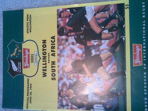 RUGBY PROGRAMME -SOUTH AFRICA V WELLINGTON - 28/06/1994 - ATHLETIC PARK WELLINGTON