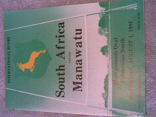 RUGBY PROGRAMME -SOUTH AFRICA V MANAWATU - 01/08/1981 - PALMERSTON NORTH