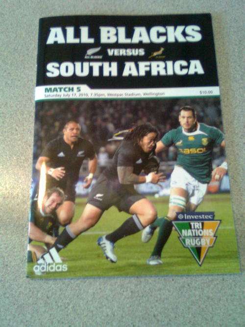 RUGBY PROGRAMME -SOUTH AFRICA V NEW ZEALAND - 17/07/2010 - WESTPAC STADIUM - WELLINGTON
