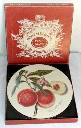 Set of six large, Portmeirion, 'Pomona' / Botanic Garden place mats designed by Susan Williams Ellis