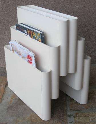 Retro 1970s Kartell magazine stand by Giotto Stoppino