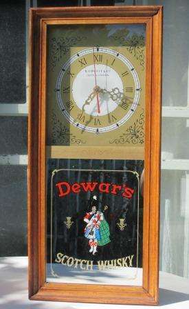 Retro 1972 Dewar's Scotch Whisky advertising wall clock