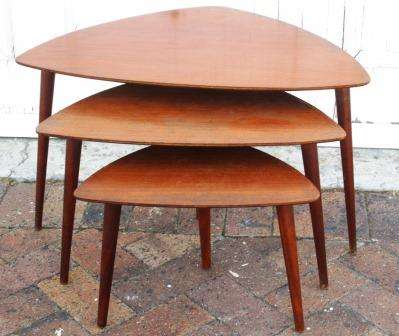 Nest of three mid century side tables by Duros
