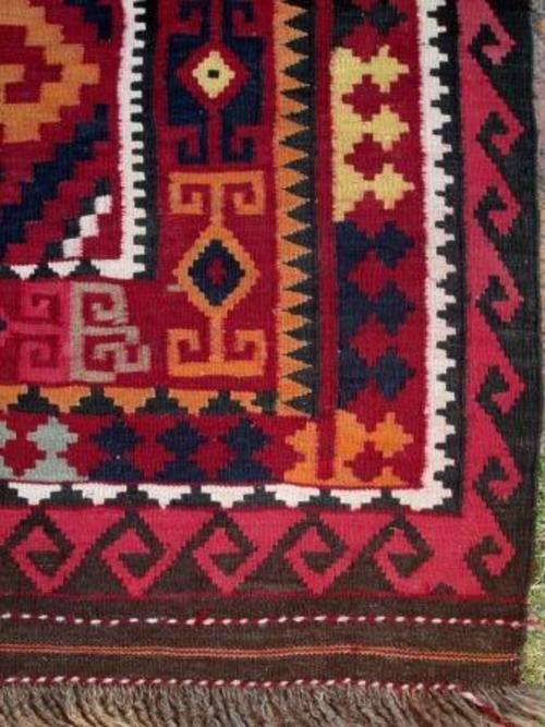 Enormous 3.65 M X 2.32 M high quality hand woven vintage kilim rug