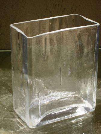 Retro 'Maljakko Lankku' (plank vase) by Helena Tynell for Riihimaen Lasi Oy of Finland