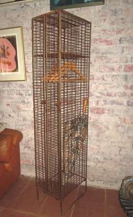 Vintage Industrial Metal Mesh Locker / Coat Stand / Wardrobe