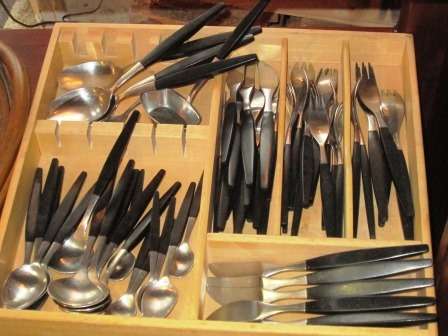Retro Scandinavian 60 Piece 'Lion' Cutlery Set Designed By Bertel Gardberg For Hackman Finland c1958