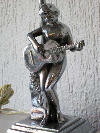 Art Deco Chrome Nude Lady Lamp