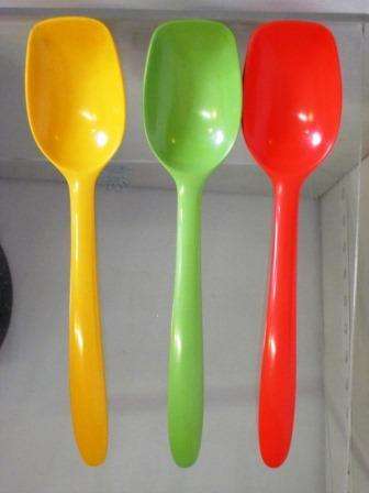 Set of three retro 1960's serving spoons designed by Soren Anderson for Rosti Denmark