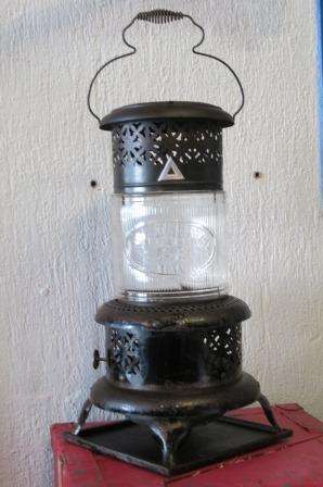 Large RARE steel and glass Art Deco C1921 paraffin heater for use in the home, camping or safari