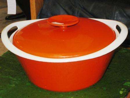 Retro 1950's Scandinavian Cast Iron Casserole Pot Made In Denmark By Nacco