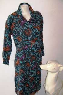 Vintage 1980s cotton dress with Zebras