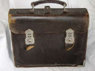 Old vintage leather suitcase.