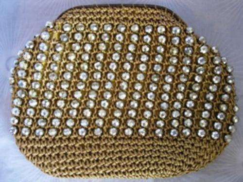 Vintage 1950s beaded clutch bag.