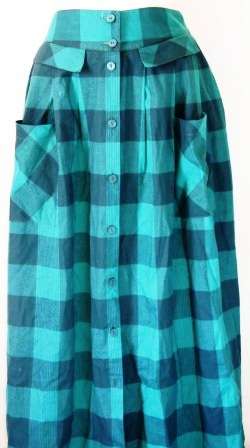 Vintage 1980s cotton skirt, size: 14, waist: 71 cm