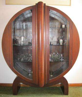 Round, retro, Art Deco display cabinet