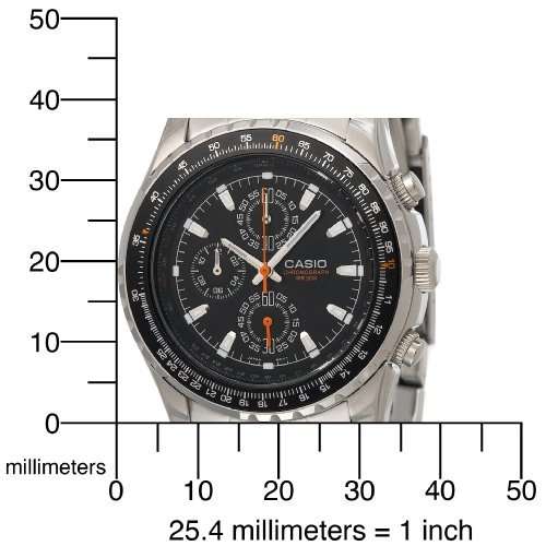NEW: Casio Men's Slide Rule Bezel Aviator Stainless Steel Watch
