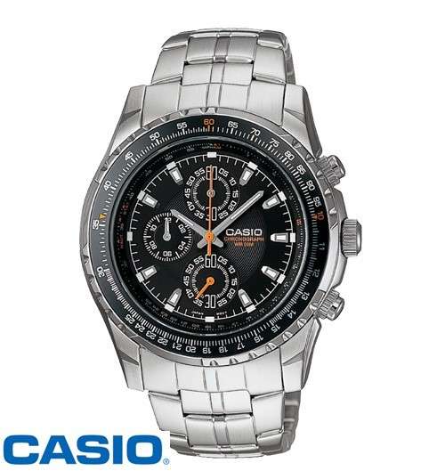 NEW: Casio Men's Slide Rule Bezel Aviator Stainless Steel Watch