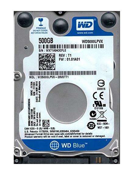 2.5` 500GB Western Digital Hard Drive