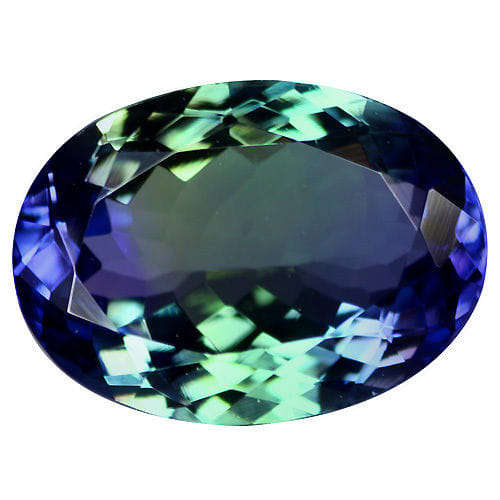 6.37CT Blue Green Oval Natural Tanzanite
