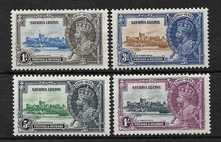 SIERRA LEONE THE 1935 KGV SILVER JUBILEE SET Mint NH CAT £32 - See Below