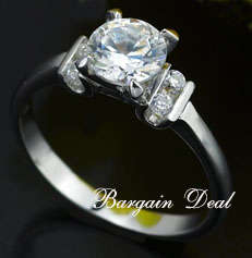 Size 6 & 7 !! 5 stone  Round Brilliant Cut 1.5ct Engagement Diamond Ring clad in 18K White Gold !!