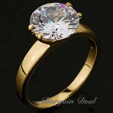 Size 5.5/ 6.5/ 7.5 !! 4.5ct   Engagement Diamond Ring clad in 18K Yellow Gold!!