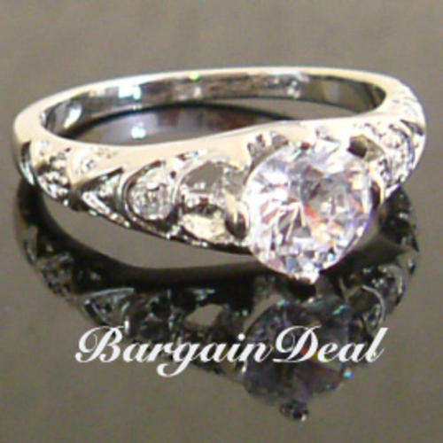 Size 6/ Size 8! 3 stone 1.2ct Round Brilliant Cut Engagement Diamond Ring in Vintage Glamour!