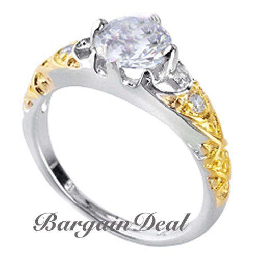 Size 5 or Size J1/2 !! 3 stone 1.2ct Round Brilliant Cut Engagement Ring in Vintage Glamour!