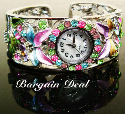 R185 only!! 65stone Genuine Crystal Exquisite Multicolor Dragonfly Watch for a Beauty Queen!!