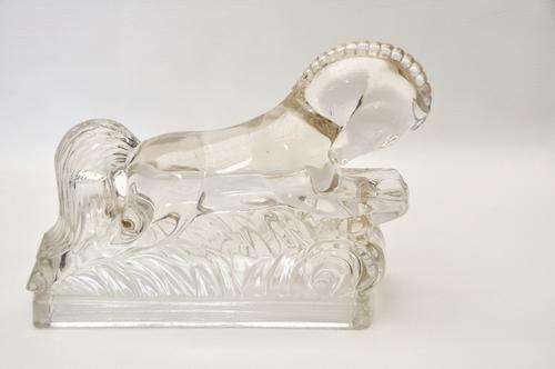 Art Deco Glass Horse Book-end, L.E. Smith American Glass co. circa 1930-40