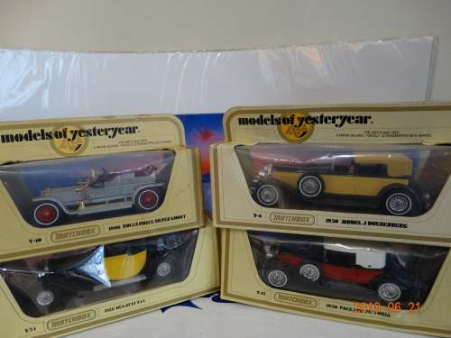 MatchBox X 4 CARS  - Models of Yesteryear -1:43 - Rolls Royce,Bugatti T44 , Packard V - Awesome Set