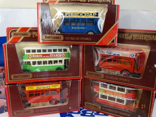 Matchbox X 5 - Models of Yesteryear -1:43 Buses and Coaches-leyland,AEC,Tramcar etc - Awesome Set