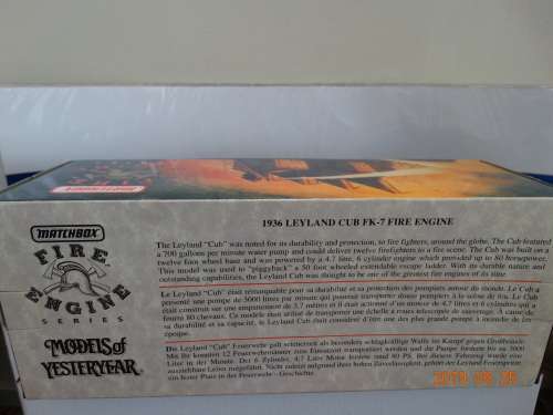Matchbox Models of Yesteryear YFE08 1936 Leyland Cub Fire Engine FK-7 -WOW -