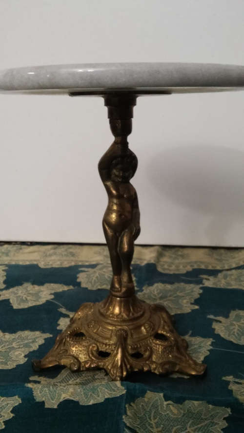 Brass and Marble Cake Stand