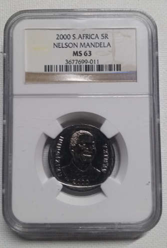 LOWEST ON BOB !!!! 2000 SMILEY Mandela R5 NGC Graded MS63