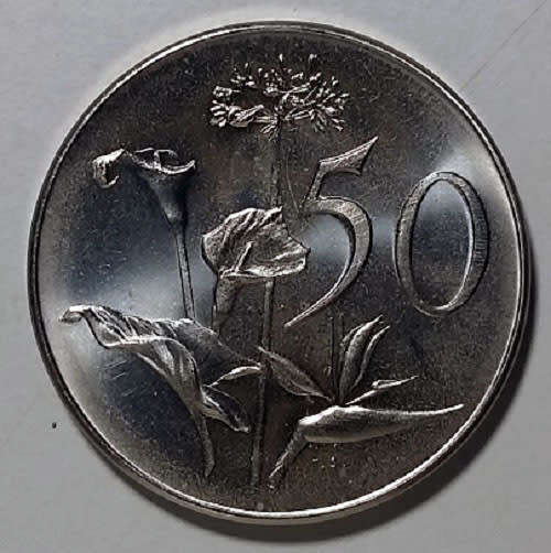 SALE ONE WEEK ONLY - KEY DATE BRILLIANT 1965 AFRIKAANS PROOF  50C  (SUID AFRIKA)